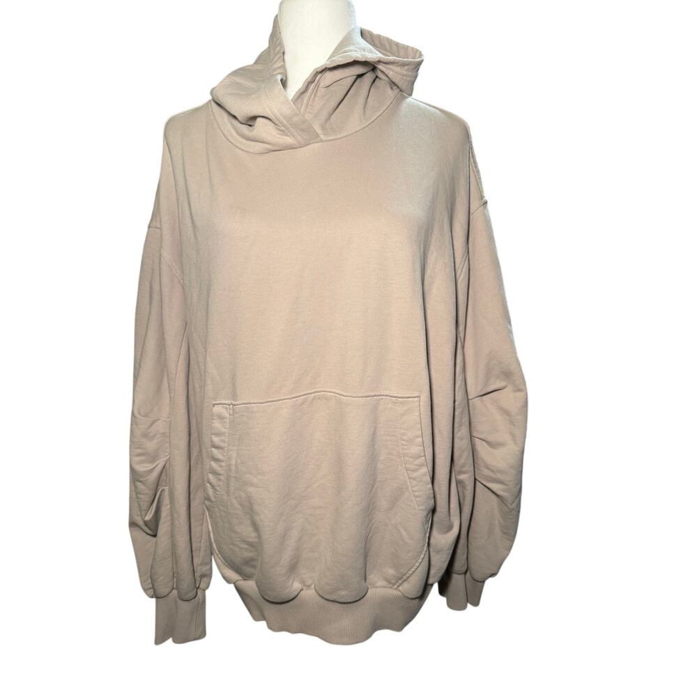 Aerie Cowl Neck Pullover Hoodie, Taupe, Oversized, Women's Medium